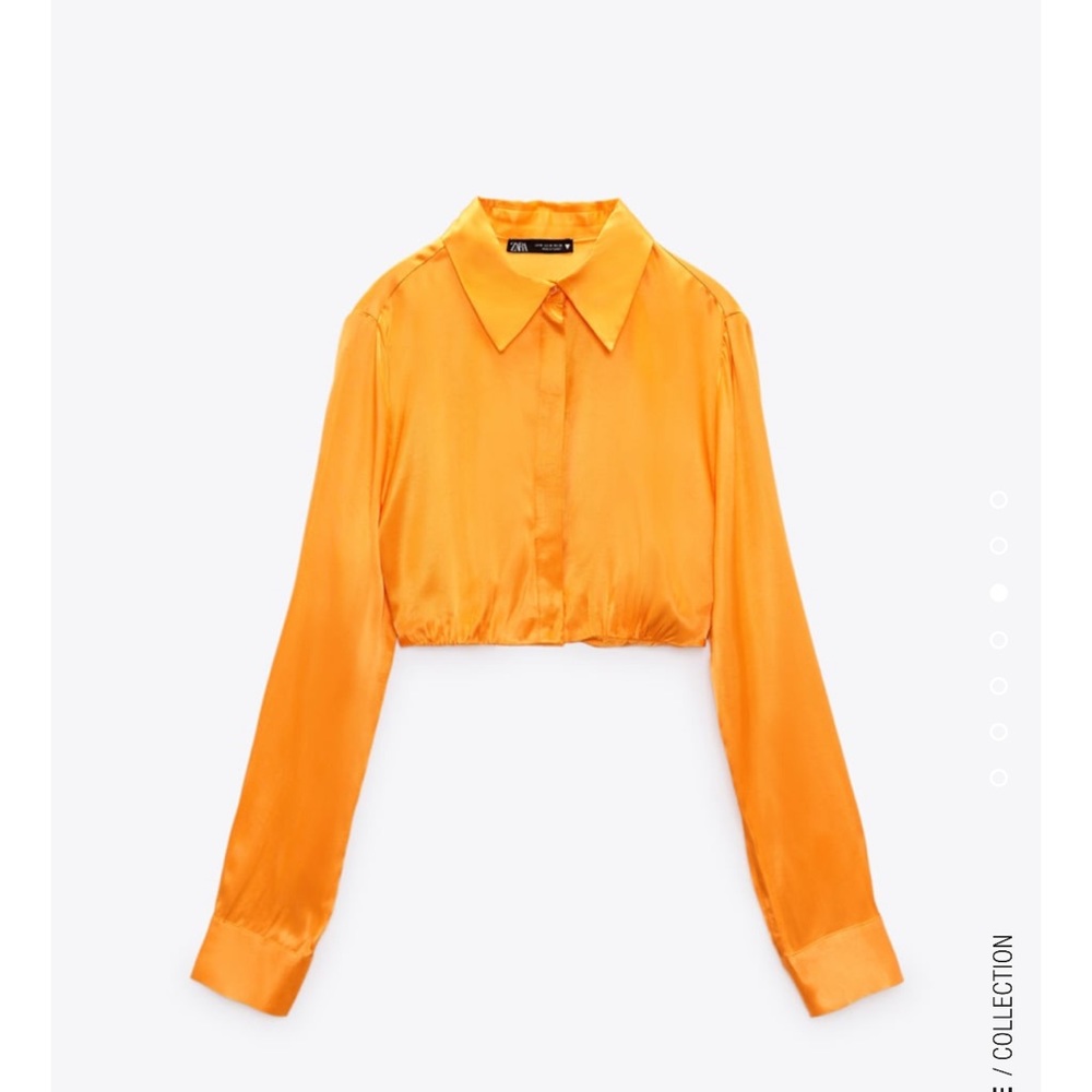 Satin Button-up Crop Zara Shirt/Top